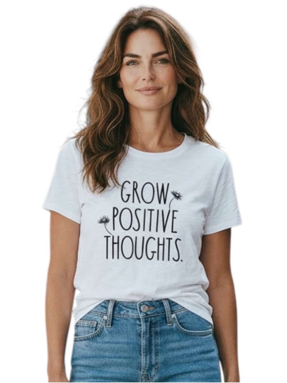 NWT Rae Dunn Grow Positive Thoughts Graphic Tee XL White Inspirational Shirt - Picture 11 of 11